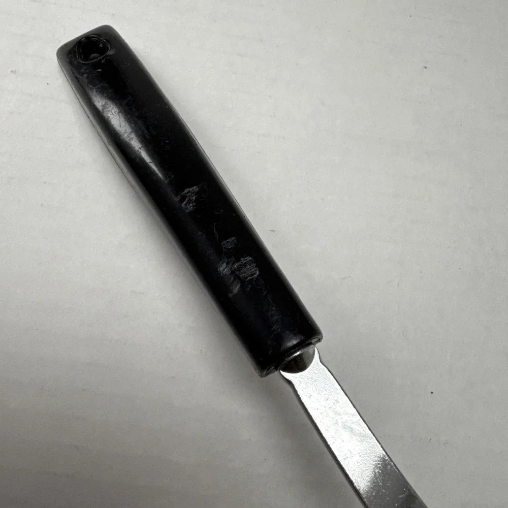 Vintage EKCO WIDE Slotted Spatula Turner Flipper Black Nylon Plastic Handle 10